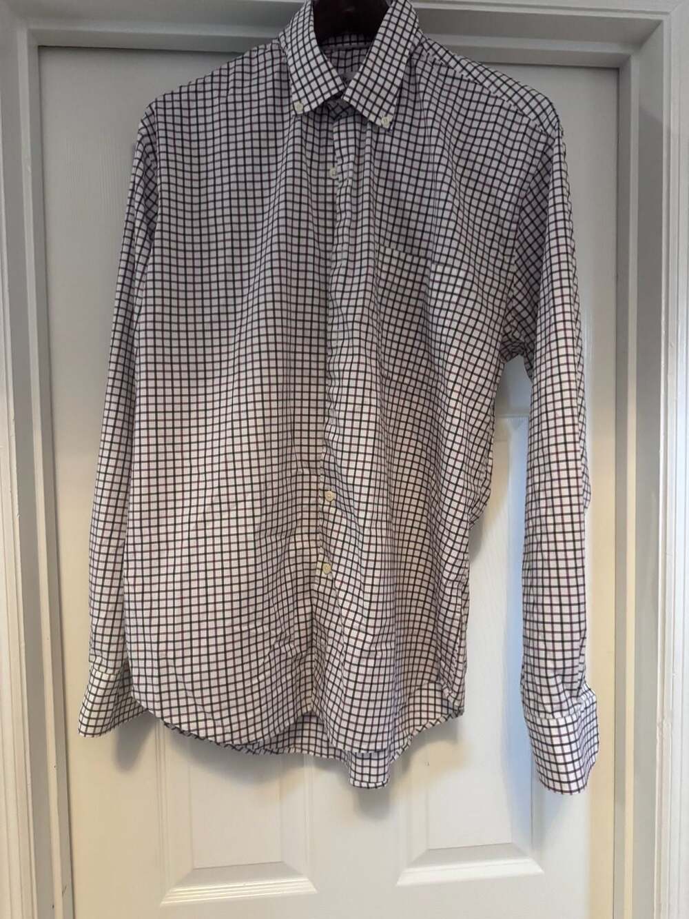 Peter Millar Performance Tattersall Check Button Down Shirt Size Large